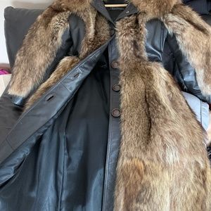 Vintage Mink & Leather fur Coat